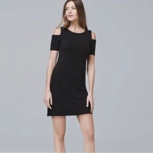 White House Black Market Cold Shoulder Black Mini Dress Size XS